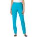 Plus Size Women's Straight-Leg Soft Knit Pant by Roaman's in Ocean (Size 2X) Pull On Elastic Waist