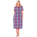 Plus Size Women's Short-Sleeve Seersucker Dress by Woman Within in Raspberry Pretty Plaid (Size 18 W)