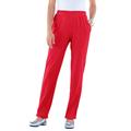 Plus Size Women's Straight-Leg Soft Knit Pant by Roaman's in Vivid Red (Size 1X) Pull On Elastic Waist