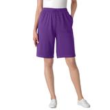 Plus Size Women's Sport Knit Short by Woman Within in Purple Orchid (Size 2X)