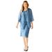 Plus Size Women's Sparkling Lace Jacket Dress by Catherines in Ink Blue (Size 28 WP)