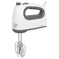 Bomann HM 6054 CB Handmixer/Handrührgerät/Handrührer mit 5 Geschwindigkeitsstufen, Turbostufe und Auswurftaste, Edelstahlquirle und -knethaken inklusive, weiß/grau