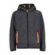 CMP Jungen Knit Tech Mélange Fleece With KID JACKET FIX HOOD, Schwarz-Blitz Orange, 116 EU