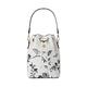 VICTORIA HYDE Bucket Bag Ladies Leather Shoulder Bag Black Bucket Bag Small Hobo Bag Multifunctional Handbag with Flowers Printing