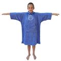 SwimCell Changing Robe - Towel Poncho Adult & Kids - 100% Cotton 380gsm Towelling Poncho For Men & Women - For Swimming, Beach & Surfing - Hood, Pocket, Long Sleeves - Small, Lilac Blue