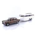 Norev NV184837 1:18 404 1965-Brown Metallic with Caravan Hénon Peugeot Collectable Model, Multi