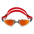 Aqua Sphere, Kayenne PRO Performance Swimming Goggles Mirrored Lens, White/Silver/Red