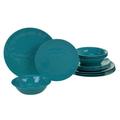 Certified International 12 Piece Melamine Dinnerware Set, Service for 4 Melamine in Green/Blue | Wayfair 89210RM