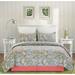 Lark Manor™ Southwark Quilt Set Polyester/Polyfill/Cotton in Gray/Green/Orange | Twin Quilt + 1 Standard Pillow Sham | Wayfair