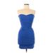 Emerald Sundae Cocktail Dress - Bodycon: Blue Print Dresses - Women's Size 7