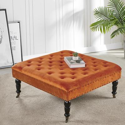 Home Soft Things Supersoft Tufted Coffee Table Ottoman - 33" x 33" x 18"