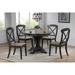 45"x45"x63"Deco Antiqued Grey Stone/ Black Stone Transitional X-Back 5-Piece Dining Set