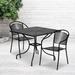 35.5-inch Square Steel 3-piece Patio Table Set with Round Back Chairs