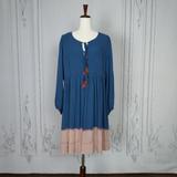 Anthropologie Dresses | Holding Horses Dip Tie Dye Boho Dress Blue Pink Sz 10 Nwt | Color: Blue/Pink | Size: 10