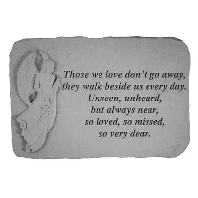 Those We Have Held w/ Standing Angel Garden Memorial Stone by Kay Berry in Grey