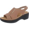 Clarks Women's Merliah Style Wedge Sandal, Sand Leather, 10 UK