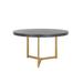 ellahome Valley 56" Trestle Dining Table Wood/Metal in Yellow/Black | 30.5 H x 56 W x 56 D in | Wayfair DT14GLDSV