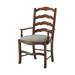 Theodore Alexander Castle Bromwich Evening Ladder Back Arm Chair in Draper Performance/Brown Wood/Upholstered/Fabric in Brown/Red | Wayfair