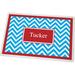 Kelly Hughes Designs Personalized Chevron Pet Mat in Blue/Red/White | 0.2 H x 17.25 W x 11.25 D in | Wayfair pm997