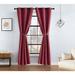 Lucky Brand Solana Thermal Woven Room Darkening 38" x 96" Grommet Window Curtain Panel Pair with Tiebacks, Clay Red