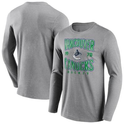 Vancouver Canucks Fanatics Branded Wave Off Langarm-T-Shirt - Sportgrau - Herren Image