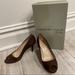 Zara Shoes | Marchez Vous Brown Peep Toe Heels | Color: Brown/Cream | Size: 6.5