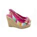 Coach Shoes | Coach Multicolor 'Grace' Espadrille Platform Wedges | Color: Pink/Tan | Size: 7.5