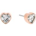 Michael Kors Jewelry | Michael Kors Rose Gold Modern Brilliance Stud Earrings Rose Gold Crystal Heart | Color: Gold/Pink | Size: Os