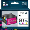 DOREINK 963XL Remanufactured Ink Compatible for HP 963 963 XL Ink Cartridge Multipack for HP OfficeJet Pro 9010 9020 9012 9015 9019 9025 9022 9014 9016 9013 9019 9018 9026 Black Cyan Magenta Yellow,4P