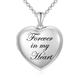 SOULMEET 18k White Gold Plated Silver Heart Locket Necklace That Holds Pictures Photo Locket Necklace Engraved Forever in my Heart (Locket only)