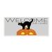 The Holiday Aisle® Welcome Trick Or Treaters Halloween Cat Pumpkin Wood in Brown | 7 H x 17 W x 0.5 D in | Wayfair AE30CBB310BF4D39AAB7A36F9F0392F7