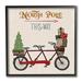 The Holiday Aisle® North Pole Directional Red Christmas Tandem Bicycle Canvas in Brown/Green/Red | 12 H x 12 W x 1.5 D in | Wayfair