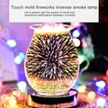 Diffuseur d'huiles essentielles en verre chauffe-bougie électrique chauffe-cire de verre 3D feu