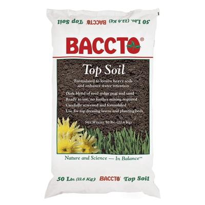Michigan Peat Baccto Top Soil with Reed Sedge, Peat, and Sand, 50 Pounds