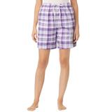 Plus Size Women's Woven Sleep Short by Dreams & Co. in Soft Iris Plaid (Size 3X)