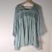 Free People Tops | Free People Flowy Boho Tunic Mint Color Sz Medium Lace Tassel Detail Sleeve | Color: Blue/Green | Size: M