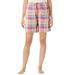 Plus Size Women's Woven Sleep Short by Dreams & Co. in Sweet Berry Plaid (Size 3X)