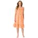 Plus Size Women's Sleeveless Knit Chemise Sleepshirt by Dreams & Co. in Honey Peach Floral (Size 2X)