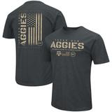 Men's Colosseum Heathered Black Texas A&M Aggies OHT Military Appreciation Flag 2.0 T-Shirt