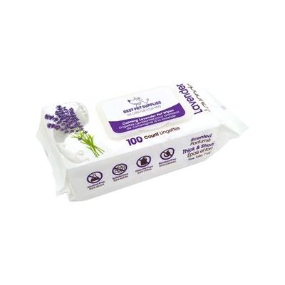 Best Pet Supplies Lavender-Scented Calming Cat & Dog Grooming Wipes, 100 count