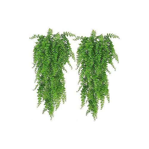 Kueatily - 2 Stück Kunstpflanze Boston Farn Pflanzen, gefälschte fallende künstliche Pflanzenwand,