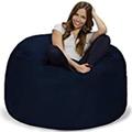 Chill Sack Bohnenbeutelstuhl: Riesen 4' Memory Schaum Möbel Bean Bag - großes Sofa mit weicher Microfaser - Navy