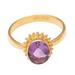 Purple Brilliance,'Oval Amethyst Cocktail Ring in 18K Gold Plating'