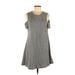 Feel the Piece Terre Jacobs Casual Dress - A-Line: Gray Solid Dresses - Women's Size X-Small