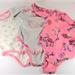Jessica Simpson One Pieces | Jessica Simpson 3-6 Month Onesie Girls Pink Flowers Set Of 3 Baby Girl Clothes | Color: Pink/White | Size: 3-6mb
