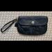 Coach Bags | Coach Wristlet. Black. 9.5 X 5.75 Blue Interior With Strap And Card Holders. | Color: Black | Size: 9.5x5.75