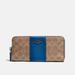 Coach Bags | Coach Colorblock Signature Canvas Slim Accordion Zip Wallet In Tan Dark Denim | Color: Blue/Tan | Size: Os