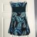 Free People Dresses | Free People Strapless Tropical Print Dress. Super Cute! | Color: Black/Blue | Size: 0