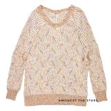 Free People Sweaters | Free People Mustard Yellow White Marle Cable Knit Sweater | Color: White/Yellow | Size: Xs