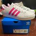 Adidas Shoes | Adidas Womens White Pink Coast Star J Ee7464 Athletic Sneaker Shoes Size Us 5 | Color: Pink/White | Size: 5